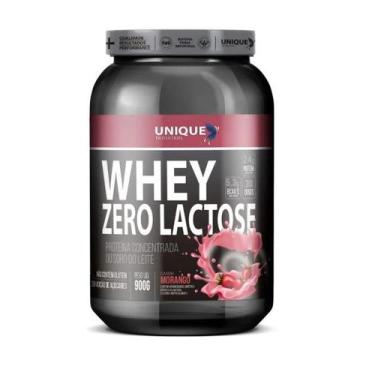 Imagem de Whey Zero Lactose 900g Sabor Morango Unique Nutrition