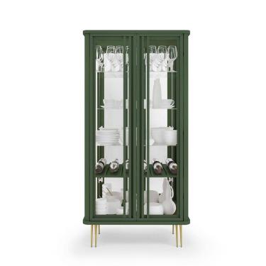 Imagem de Cristaleira Crystal Led Com Espelho Prateleiras e 2 Portas Vidro 180x90-EdeCasaMoveis