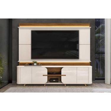Imagem de Home p/ TV até 75 Pol Lord c/ 4 Porta 240x200cm Off White/Freijó - DJ 