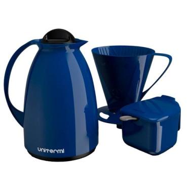 Imagem de Kit Café Garrafa Térmica 650ml Açucareiro Suporte Filtro - Unitermi, A