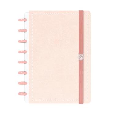 Imagem de Caderno De Disco Capa Dura Inteligente 80 Folhas Solid Touch(G (20 x 27,5 cm),Couro Rosa)