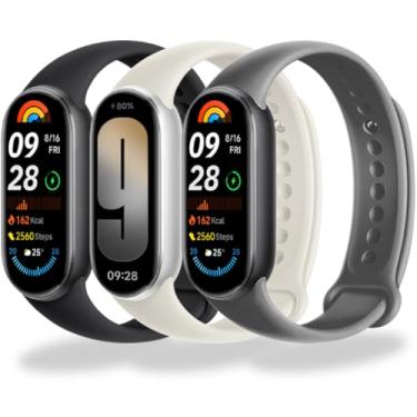 Imagem de BABEJIA Pacote com 3 pulseiras de substituição para Xiaomi Mi Band 10/9/8, pulseiras esportivas macias, pulseiras respiráveis ajustáveis, liberação rápida