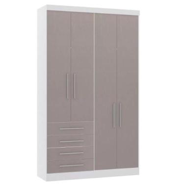 Imagem de Guarda-roupa Modulado 134,5cm 4 Portas 4 Gavetas Alpes Luciane, Branco