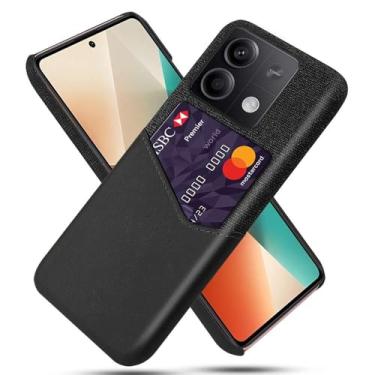 Imagem de Capa para Xiaomi Redmi Note 13,Tela e tampa de couro PU,Antideslizante,360°cobertura completa à prova de choque com 1 slot de cartão atrás,Prevenção de queda-Black