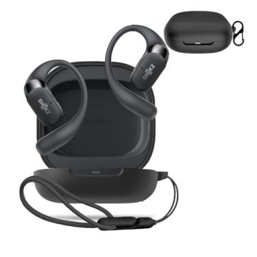 Imagem de NOUKAJU Capa protetora para SHOKZ OpenFit 2, capa protetora para fone de ouvido (com mosquetão + cordão) à prova de quedas, à prova de choque, à prova de poeira, capa protetora para SHOKZ OpenFit 2