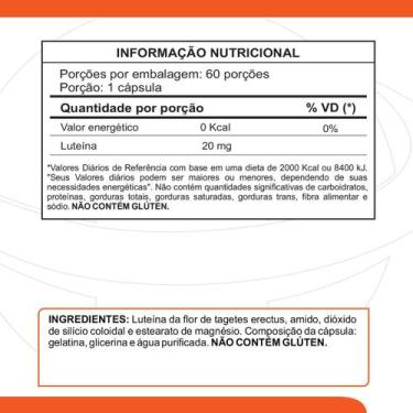 Imagem de Luteína 20mg 60 cápsulas Visão Proteção Ocular Retina Saudável - LOT N