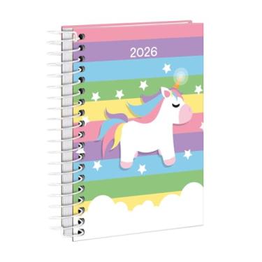 Imagem de Agenda Mini 2026 Capa Dura Fantasy Unicórnio Colorido