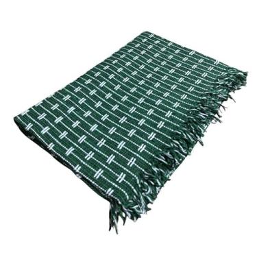 Imagem de Kit 02 Mantas Gigante Tijolinho Protetora para Sofá Cama Decorativa 2.40 x 1.80(Verde c/Branco)