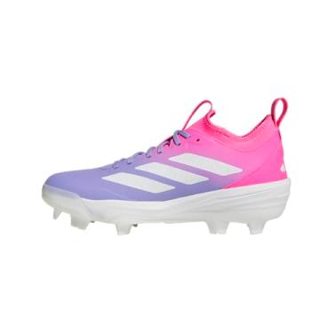 Imagem de adidas Tênis de beisebol masculino Adizero Impact TPU Candy, Rosa lúcido/branco/roxo claro, 39