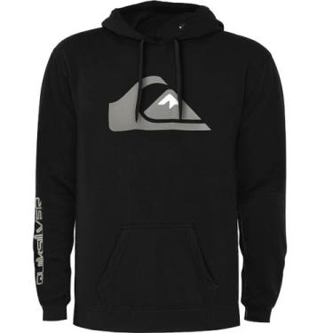 Imagem de Moletom Quiksilver Comp Logo 2.0 Preto Reforçado com Capuz, M