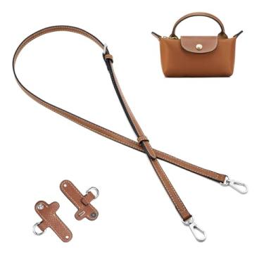 Imagem de DEVPSISR Alça De Couro Adequada Para Bolsa Longchamp, Kit Conversão Ombro Ajustável Crossbody, Acessórios Prata Marrom