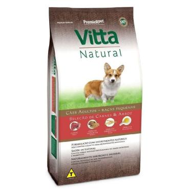 Imagem de Ração Vitta Natural Carne E Arroz Cães Adultos Racas Pequenas 3 Kg