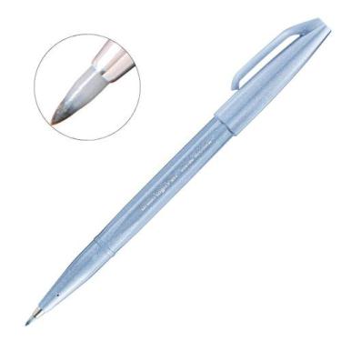 Imagem de Caneta Pincel Brush Sign Pentel Lettering Desenho Caligrafia, Cinza Az