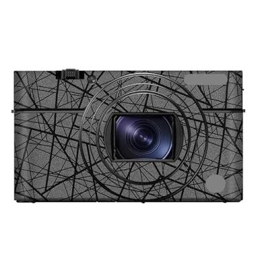 Imagem de Adesivo para o corpo da câmera película protetora acessórios para Sony RX100 V RX100 IV Vinyl Wrap Decalques RX100M4 RX100M5 RX100M5A (cinza cruzado)
