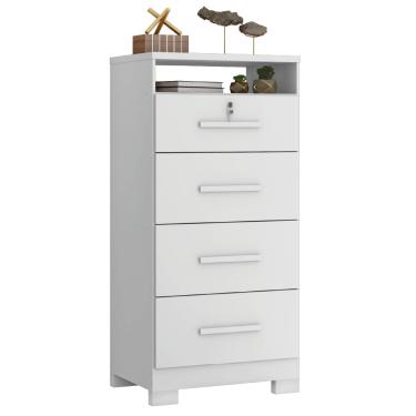 Imagem de Cômoda com Chave 4 Gavetas Primordial Max Zanzini Branco