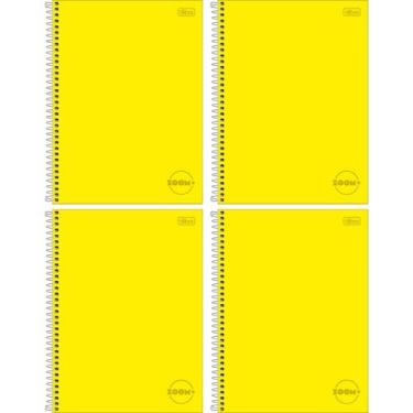 Imagem de Kit 4 Caderno Universitário 1 Matéria 96fls Zoom Tilibra, Amarelo