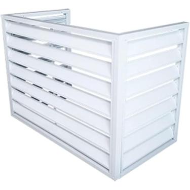 Imagem de Rack De Ar Condicionado, Tela De Cerca De Ar Condicionado De Alumínio, Rack De Exposição De Plantas Ao Ar Livre, Suporte De Flores Com Venezianas, Pl, White, 110 * 60 * 80cm/43 * 24 * 32in