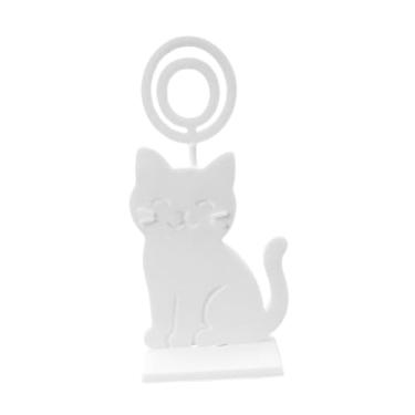 Imagem de Ｂｅｓｇａ Suporte para cartões de lugar em formato de gato, porta-retratos para decoração de mesas, elegante porta-cartões de memorando para festas de hotel,