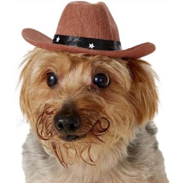 Imagem de Chapéu de cowboy Balacoo para cães, chapéu de festa, chapéu de cowboy, acessório para fantasia de cachorro (café)