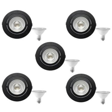 Imagem de 5 Spot Embutir Face Plana PAR30 + 1 Lâmpada LED 10W 6500K E27 - SAVE E