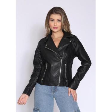 Imagem de Jaqueta Feminina Capuz Slim Fit Elegante Moda Moderna Black Preta G - 