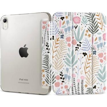 Imagem de DONGKE Capa inteligente para iPad mini 7 (A17 Pro) 2024 e iPad mini 6 2021 8,3 polegadas, capa traseira translúcida fina e dobrável para iPad mini 7ª/6ª geração [despertar/hibernar automaticamente