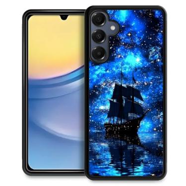 Imagem de CARLOCA Capa compatível com Samsung Galaxy A16 para meninas e meninos, capa rígida, proteção à prova de choque, TPU antiderrapante, para Samsung Galaxy A16, estampa moderna, navio pirata, navegação