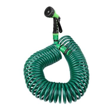 Imagem de Suprimentos de jardim EVA Coil Garden Hose Spring Recoil Garden Water Hose with 3/4" Connector with 7 Function Sprayer Bico(Lengh 25ft)