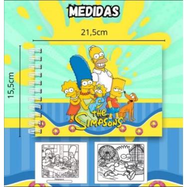 Imagem de Livro de Colorir Os Simpsons Capa Dura 50 Desenhos Folha A5 180g - Sob