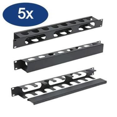 Imagem de 5x Paralelo Guia De Cabos Fechada, P/rack De Telecom, 1u 19 Organizador