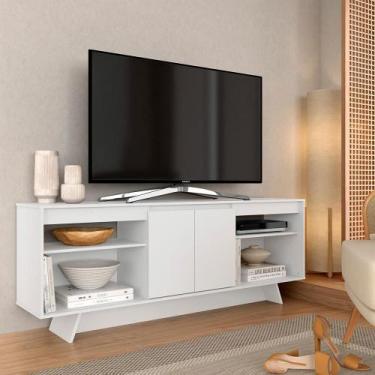 Imagem de Rack 1,60m 55 Polegadas Tulum Branco - Móveis Arapongas - A Móveis Ara