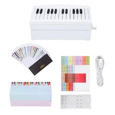 Imagem de Calendário de mesa tocável de calendário de piano calendário com conexão bluetooth brinquedo educacional para crianças de aprendizado de atividades abs material 19x9x9cm inclui 53