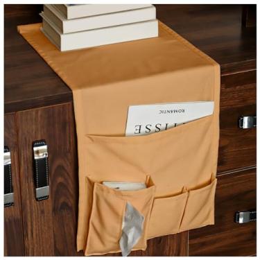 Imagem de EHERDM Organizador de apoio de braço para sofá, poltrona, suporte de controle remoto, suporte de cabeceira para pendurar vários bolsos, bolsa de armazenamento para revistas, livros, celular, tablet
