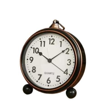 Imagem de Despertador analógico preto, vintage, multifuncional, para sala de estar, escritório, escola, dormitório, operado por bateria, estudantes, despertador, analógico