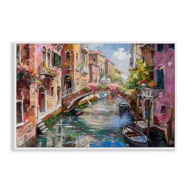 Imagem de Stupell Industries Design de arte giclée emoldurado Reflexões de Veneza branco por LSR Creative Studio, 12 x 18