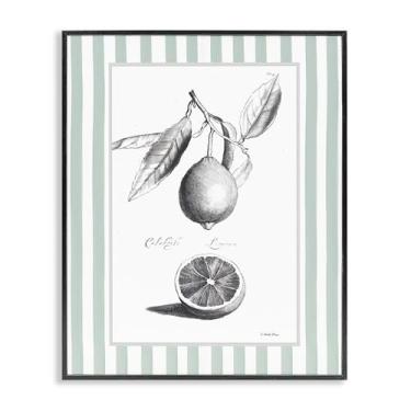 Imagem de Stupell Industries Design de arte giclée emoldurado preto com borda listrada cítrica vintage por Lettered and Lined, 76 x 61 cm