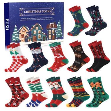 Imagem de Calendário do Advento ANOTION 12 dias de Natal  Meias masculinas 2024