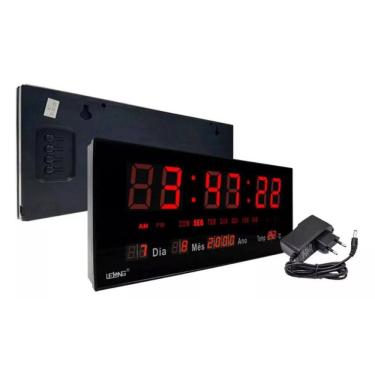 Imagem de Relógio Parede Super Led Digital Temperatura Calendário
