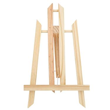 Imagem de Akozon Cavalino da Madeira de Faia - Cavalete de Mesa Triangular Dobrável para Pintura e Desenho, Suporte de Arte de 29 Cm para Aquarela, óleo e Esboço (30cm)