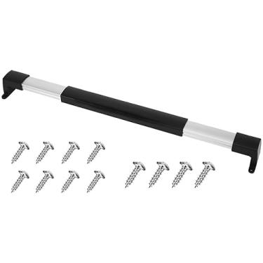 Imagem de Maçaneta universal de barra transversal de tela para trailer, ajustável de 54 cm a 72,5 cm com aderência antiderrapante para motorhome, trailer e trailer de viagem - preto, 1 pacote (1 pacote)