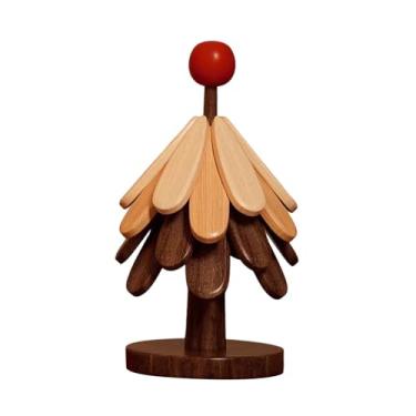 Imagem de Generic Porta-copos de árvore de Natal faça você mesmo, enfeite de madeira de faia, porta-copos para mesa, presente de novidade para festa de Natal, amigo, Maçã