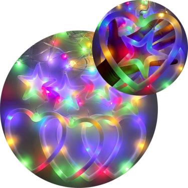 Imagem de Pisca Cascata Corações Natal 95 LEDs Colorido 3M 110v-220v