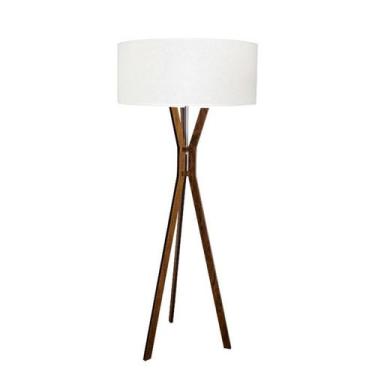 Imagem de Luminária de Chão Abajur Coluna Clean 152cm Madeira Imbuia - FOXLustre