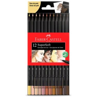Imagem de Lápis De Cor De Pele FABER CASTELL Supersoft 12 Cores Soft - Faber-Cas