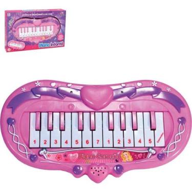 Imagem de Teclado Infantil Piano Coracao Rosa 16cm REF: NA15954W - ART BRINK