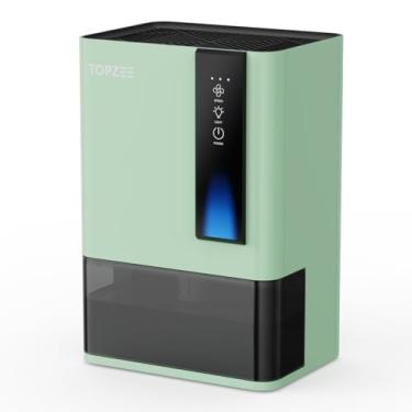 Imagem de Desumidificadores para casa, desumidificador para quarto banheiro porão com desligamento automático, desumidificador silencioso de semicondutor duplo, verde