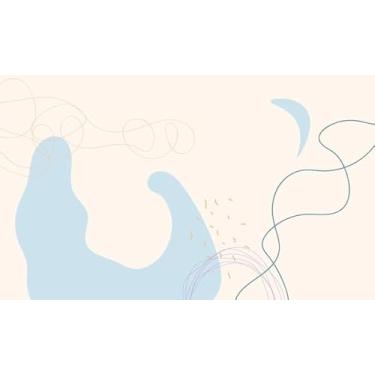 Imagem de Quadro Decorativo com Estampa Set Abstract Circles Lines Curves 30 x 30 Vinil 2 unidades