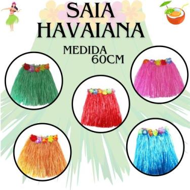 Imagem de Saia Havaiana Tamanho Unico Adereço de Carnaval 60Cm - Crgfestas, Rosa