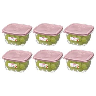Imagem de Conjunto Potes Hermético Plástico Pague 5 leve 6 Mantimentos Geladeira