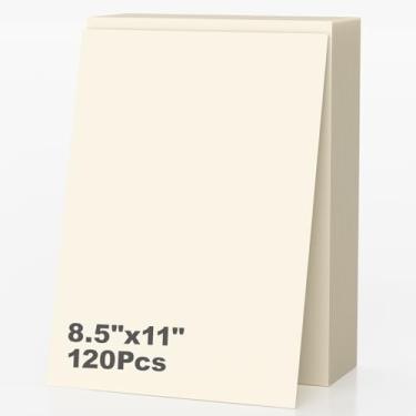 Imagem de 120 folhas de cartolina 21 x 27 cm, papel para impressora de cartolina creme, capa pesada, 8,5 x 11, papel marfim de 190 g/m² para convites de casamento, artigos de papelaria elegantes, álbuns de